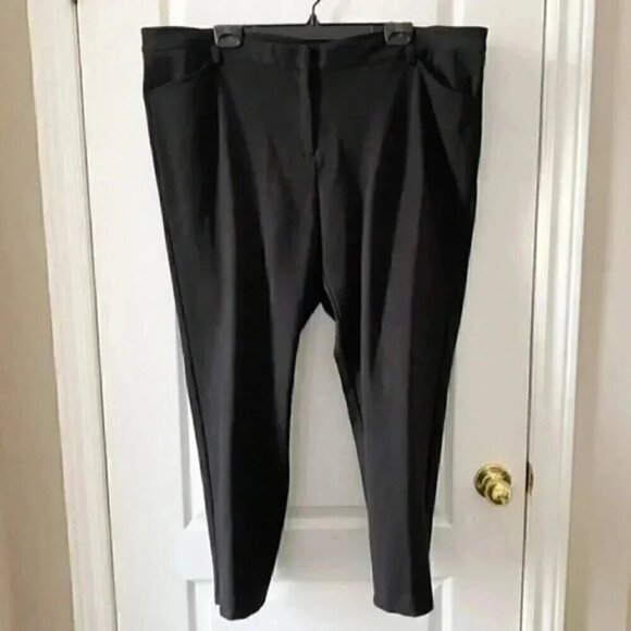 Calvin Klein Ankle Cropped Pants Black Cigarette Trousers Size 20W - Picture 3 of 16